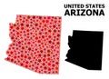 Red Star Pattern Map of Arizona State