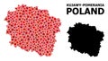 Red Star Pattern Map of Kujawy-Pomerania Province