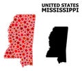 Red Star Pattern Map of Mississippi State