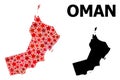 Red Star Pattern Map of Oman