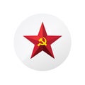 Red star with a sickle and a hammer. Symbol of the USSR and communism. Vector sign isolated on white background. A symbol of the Royalty Free Stock Photo