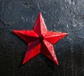 The red star is a symbol of the Soviet Union on the nose of an old locomotive. Royalty Free Stock Photo