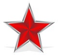 Red star on white