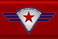 red star on the winged shield Royalty Free Stock Photo