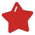 Red star xmas icon, simple style