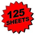 Red Star Illustration featuring 125 SHEETS on white background Royalty Free Stock Photo