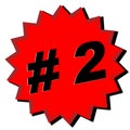 Number Two #2 Red Star Illustration Royalty Free Stock Photo