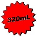 Red Star Illustration featuring 320 mL on white background Royalty Free Stock Photo
