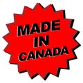 Red Star Illustration featuring MADE IN CANADA on white background. Royalty Free Stock Photo