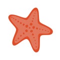Red starfish in flat style. Starfish icon. Sea star. Vector illustration Royalty Free Stock Photo