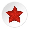 Red starfish icon circle Royalty Free Stock Photo