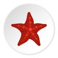 Red starfish icon circle Royalty Free Stock Photo