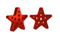 Red Starfish icon isolated on transparent background. Royalty Free Stock Photo