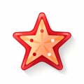 a red starfish icon on a white background Royalty Free Stock Photo