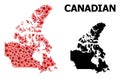 Red Starred Pattern Map of Canada