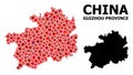 Red Starred Pattern Map of Guizhou Province