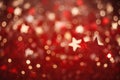 Red stars with sparkles and light effect . New Year, Christmas bokeh background Royalty Free Stock Photo