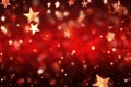 Red stars with sparkles and light effect . New Year, Christmas bokeh background Royalty Free Stock Photo