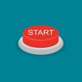 Red start button. startup concept vector Royalty Free Stock Photo