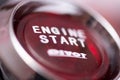 Red start stop button car automobile Royalty Free Stock Photo