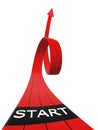 Red starting line loop with arrow Royalty Free Stock Photo