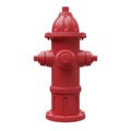 Red steel fire hydrant isolated on white background with clipping path 3d render Royalty Free Stock Photo