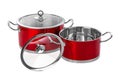 Red steel pans