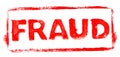 Red stencil frame: Fraud banner