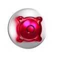 Red Stereo speaker icon isolated on transparent background. Sound system speakers. Music icon. Musical column speaker