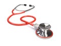 Red Stethoscope on white