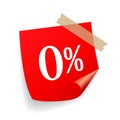 Sticker zero commission percent Royalty Free Stock Photo