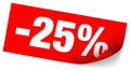 Red Sticky Note Sale Minus Twenty-Five Percent