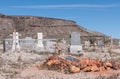 Red stone memorial at Historic Cemetery Goldfield, NV, USA Royalty Free Stock Photo