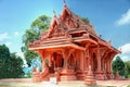 Red stone temple on the Island of koh Samui