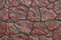 red stone texture of big cobblestones in the wall Royalty Free Stock Photo