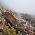 Red stones in mist Royalty Free Stock Photo