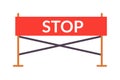Red stop border driving auto school road sign isolated