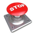 Red STOP button Isolated High resolution. 3D image Royalty Free Stock Photo