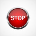 Red stop button. Vector illustration Royalty Free Stock Photo