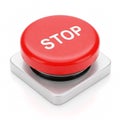 Red stop button on white background Royalty Free Stock Photo