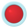 Red stop and panic button icon, cartoon style Royalty Free Stock Photo