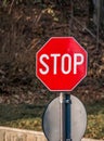 Red stop road traffic sign Royalty Free Stock Photo