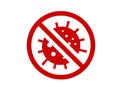 Red stop virus spread sign flat icon symbol vector format Royalty Free Stock Photo