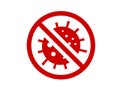 Red stop virus spread sign flat icon symbol vector format Royalty Free Stock Photo