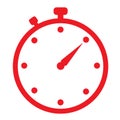 Red stopwatch icon on white background. flat style. stopwatch icon for your web site design, logo, app, UI. stopwatch clock symbol Royalty Free Stock Photo