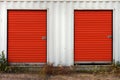 Red Storage Shed Doors Royalty Free Stock Photo