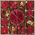 Red straw Christmas ornaments