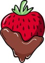 Red strawberry berry in chocolate vector illustration Royalty Free Stock Photo