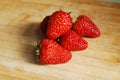 Strawberry on a chopping board