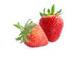 Red strawberry is a fresh berry fruit isolated on white background, di cut with clipping path Royalty Free Stock Photo